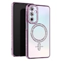 Pikkukuva 1 / 6: Timanttikotelo Samsung Galaxy A15:lle - AVIZAR - tekojalokivi Contour - MagSafe-yhteensopiva Lila