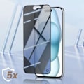 Miniatyrbild 3 av 5: Skärmskydd - FORCE GLASS - iPhone 15 Plus - Okrossbar - Flexibel - Antispion Svart