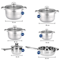 Pikkukuva 3 / 5: Keittiösetti 4 kattilaa/1 paistinpannu/1 kattila ja 2 kattilaa Cheffinger Silver Grå