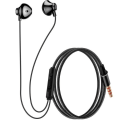 Miniatyrbillede 2 af 6: In-ear hovedtelefoner - LINQ - Sort - 3,5 mm stik - Håndfrit sæt - Flettet nylon Svart