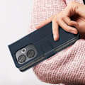 Pikkukuva 4 / 5: Kotelo Xiaomi Poco F6 - AVIZAR - Käännettävä lompakkoteline Vintage Style Midnight Blue Blå