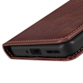 Miniatyrbillede 5 af 5: Etui til Oppo Reno 13 F og 13 FS Sort Rem Klap Støtte Pung Mørkebrun kastanj