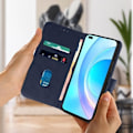Miniatyrbillede 3 af 4: Housse Huawei Nova 8i og Honor 50 Lite - AVIZAR - Læderpung - Støttefunktion - Blå Blå