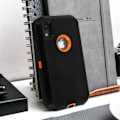 Pikkukuva 3 / 4: iPhone XR - Kova Suoja - Monikerroksinen - Iskunkestävä - Musta/Oranssi - Ultra-kestävä Svart/Orange