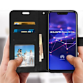 Miniatyrbild 3 av 4: Housse - Huawei - Mate 20 lite - Ekologiskt läder - Plånbok - Videostöd Svart