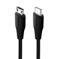 Pikkukuva 1 / 4: USB-C kaapeli Micro-USB Nopea lataus 3A 1m Swissten Musta Svart