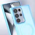 Miniatyrbillede 4 af 6: Coque MagSafe til Samsung Galaxy S24 Ultra Mat Frostet Bagside Lys Blå Kant Blå