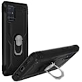 Miniatyrbillede 2 af 4: Samsung Galaxy A71 Stødsikker Bi-materiale Case Ring Sort Video Support Sort