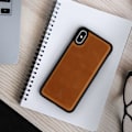 Miniatyrbillede 3 af 6: Coque Apple iPhone X / XS Beskyttelse Hård Ægte Læder Akashi Camel kastanj