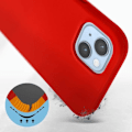 Miniatyrbild 3 av 5: iPhone 14 fodral Halvstyv Soft-touch Finröd