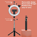 Miniatyrbillede 4 af 6: Selfie Lampe Teleskopisk Stativ med Bluetooth 5.2 Let Kompakt XO Sort