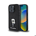 Pikkukuva 5 / 6: IPhone 16 Pro Pailletettu Kuori Ikonik Karl Lagerfeldin Metallilogolla Musta Svart