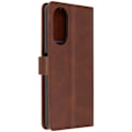 Miniatyrbild 1 av 6: Fodral till Oppo A58 - AVIZAR - Handledsrem Flip Wallet Support - Brun - Halvstyv - Syntet - Vuxen kastanj