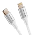 Miniatyrbillede 2 af 5: USB-C til Lightning Kabel Design Flettet Anti-knude Swissten Hvid Vit