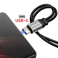 Pikkukuva 3 / 5: Splitter Audio ja USB-C Lataus 2-in-1 Nylon Kestävä Takuuvaippa Swissten Musta