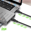 Miniatyrbillede 3 af 6: Belkin Sort 100W Ultrahurtigt nylonflettet USB-C-kabel 3 meter Svart