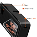 Miniatyrbillede 3 af 5: Ekstern Batteri 8000 mAh Nøglering USB C og Lightning LinQ Sort Svart