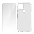 Miniatyrbillede 1 af 5: Etui og beskyttelsesfilm - AVIZAR - Google Pixel 5 - Blød silikone - Hærdet glas - 360° beskyttelse Vit