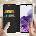 Miniatyrbillede 3 af 4: Smartphoneetui - AVIZAR - Galaxy Note 10 - Øko-læder - Støttefunktion - Sort Svart