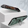 Pikkukuva 3 / 5: iPhone 15 Pro kuori - AVIZAR - ArmoRing - Iskunkestävä - Pyörivä rengas - Magneettisesti yhteensopiva Grön