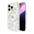 Skyddsfodral - Case-Mate - iPhone 16 Pro - Floral Gems - Guld - Semi-rigid Guld