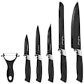 Miniatyrbillede 1 af 5: Knivsæt - Cheffinger - 6 stykker - Rustfrit stål - Magnetisk æske - Sort Svart