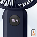 Miniatyrbild 4 av 5: Mini Silent Portable Fan LED Display och integrerad lampa LinQ Night Blue Blå
