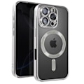 Miniatyrbild 2 av 6: MagSafe Fodral för iPhone 16 Pro Max Silikon Silver Chrome Contour Grå