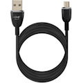 Miniatyrbillede 1 af 6: USB-kabel til Micro-USB - LinQ - Hurtigopladning 3A - Længde 1.2m - Sort - Datasynkronisering Svart