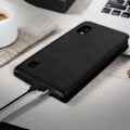 Miniatyrbillede 3 af 4: Etui til Samsung Galaxy A10 - AVIZAR - Vertikal Klap - Sort - Hårdfolien - Kortholder Svart
