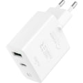 Miniatyrbild 1 av 3: Laddare - Puro - A+C - 32W - Dubbel USB - Vit Vit