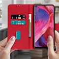 Pikkukuva 3 / 4: Folio-kotelo - AVIZAR - Oppo A54 5G ja A74 5G - Punainen - Suojaus korttipaikalla - Tuki-toiminto Röd
