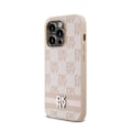 Miniatyrbillede 2 af 6: DKNY Mono mønster ternet læder og trykte striber - iPhone 14 Pro cover (pink)