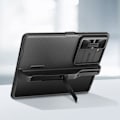 Miniatyrbild 4 av 5: Coque - Nillkin - Galaxy Z Fold 5 - Kameraskydd - Inbyggd Ställning - Ribbat Design Svart