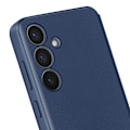 Miniatyrbillede 3 af 6: Etui i læder til Galaxy S25 og S24 med vinduesvisning og kortholder i natblå Blå