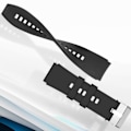 Miniatyrbillede 3 af 5: Rem til Huawei Watch GT Runner Forstærket Silikone Sort Sølv Spænde - AVIZAR - 22mm - Voksen - Blandet Svart