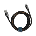 Miniatyrbillede 1 af 4: USB til USB-C kabel 1,2m 5A 20W hurtig opladning Lys opladningsindikator LinQ Sort