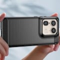 Miniatyrbillede 4 af 5: Etui til Motorola Edge 50 Ultra - AVIZAR - Carbon og børstet sort effekt - Blødt - Glat - Blandet Svart