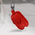 Miniatyrbild 4 av 4: AirPods-fodral - DEVIA - Cowboy-serien - Smidigt läder - Röd - Integrerad karbinhake Röd