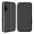 Miniatyrbillede 2 af 6: Carbonetui til Samsung Galaxy A26 med RFID-beskyttende kortholder - Sort støtte Svart