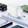 Miniatyrbillede 4 af 5: Lader 2x USB-C Power Delivery 20W + USB 18W Hurtigopladning Kompakt Inkax Hvid Vit