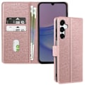Pikkukuva 1 / 5: Suojakuori Samsung Galaxy A16 Flip -lompakolle ja videotelineen samppanjavaaleanpunaiselle Rosa