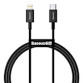 Pikkukuva 1 / 6: BASEUS musta 1 m 20W PD Nopea latauskaapeli yhteensopiva kaikkien iPhone-mallien kanssa sort