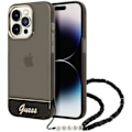 Miniatyrbillede 2 af 5: Coque til iPhone 14 Pro Design i Translucent med Smykker Perler Guess Sort Transparent Svart