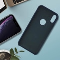 Miniatyrbillede 3 af 4: Beskyttelsesskal - AVIZAR - iPhone XR - Semi-hård silikone - Soft Touch-finish - Mørkeblå Midnattsblå