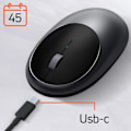 Miniatyrbillede 4 af 5: Souris Bluetooth Ergonomisk Design Genopladelig USB-C M1 Satechi Grå Sidereal Grå