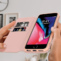 Pikkukuva 3 / 4: iPhone SE 2020, 8, 7, 6 ja 6S Case Flip Wallet Videotuki rose gold Rose Rose guld