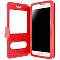 Miniatyrbild 2 av 4: Smartphone-etui - Universell - Röd - Ekoskinn - 5,3 till 5,5 tum - Stödfunktion Röd