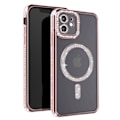 Miniatyrbild 1 av 6: Diamantfodral till iPhone 12 MagSafe Protection Rhinestone Contour Champagne Rosa Rosa