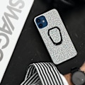 Miniatyrbild 4 av 4: Coque iPhone 12 Mini - AVIZAR - Paillettée - Bi-matière - Argent Gris - Bague de maintien Silvergrå